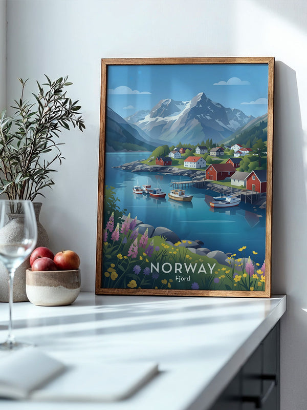 Norwegische Fjordidylle Pastellfarben