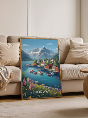 Norwegische Fjordidylle Pastellfarben
