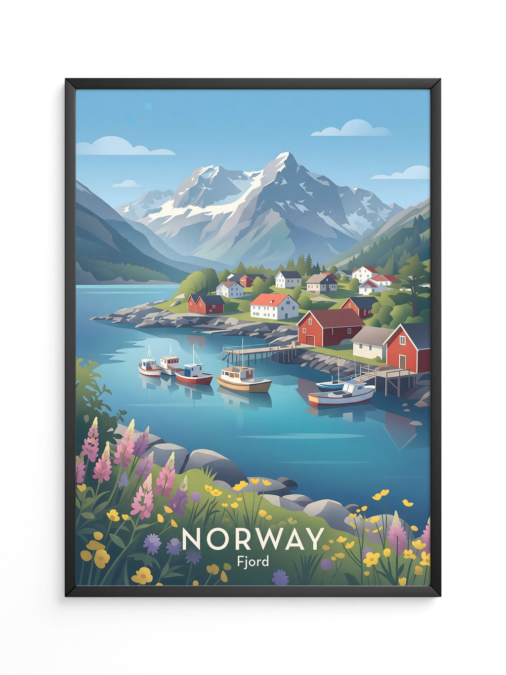 Norwegische Fjordidylle Pastellfarben