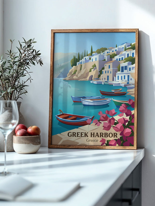 Griechische Küste Pastellfarben