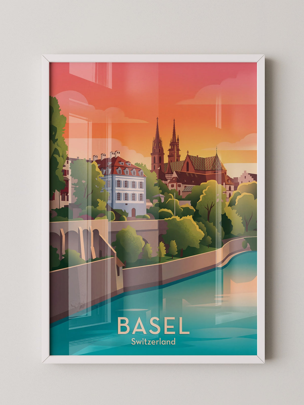 Basel Abendrot Architektur