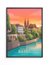 Basel Abendrot Architektur