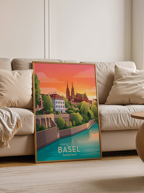 Basel Abendrot Architektur