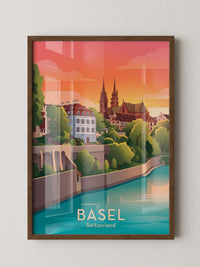 Basel Abendrot Architektur