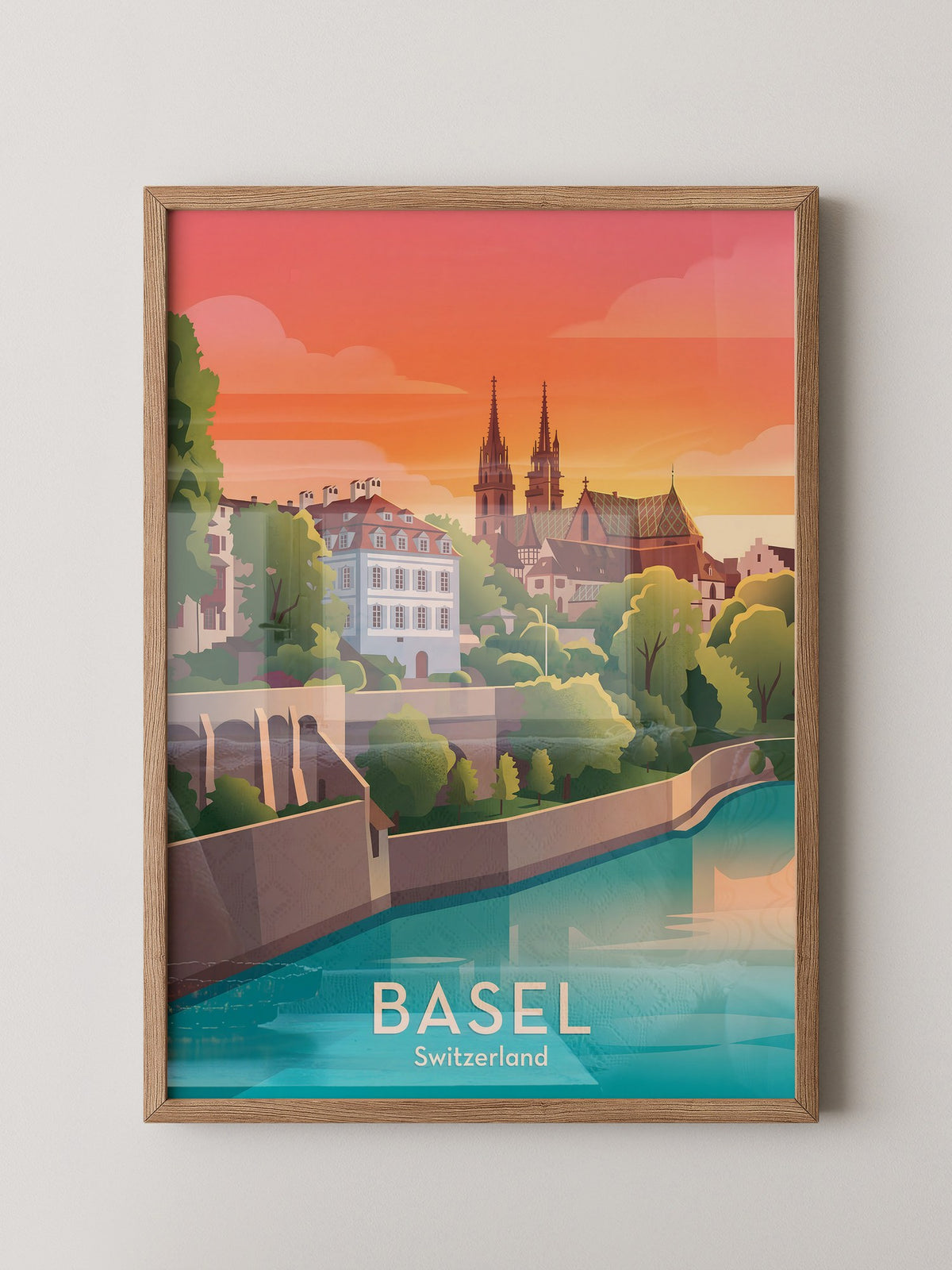 Basel Abendrot Architektur