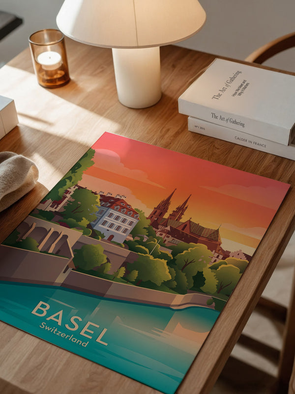 Basel Abendrot Architektur