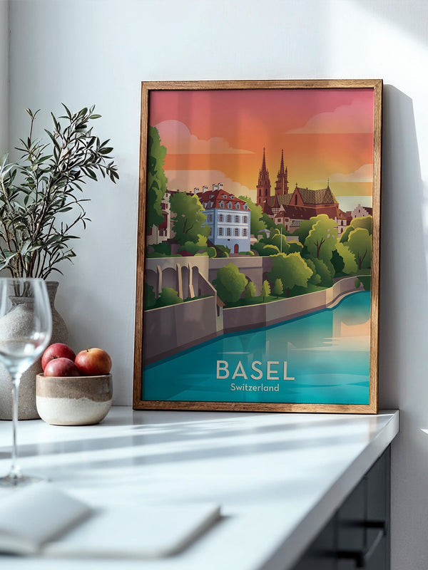 Basel Abendrot Architektur