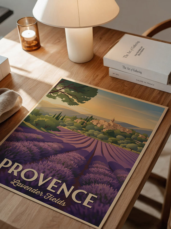 Lavendelfelder Provence Vintage-Stil