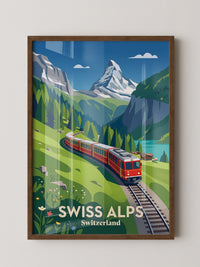 Swiss Alpen Zugfahrt Retro