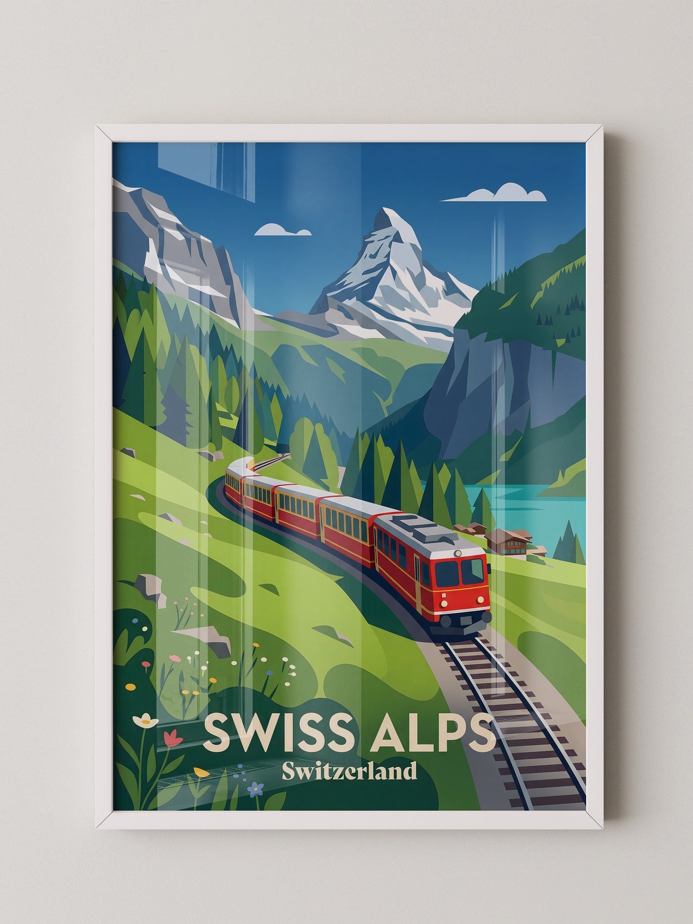 Swiss Alpen Zugfahrt Retro
