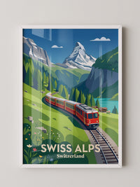 Swiss Alpen Zugfahrt Retro