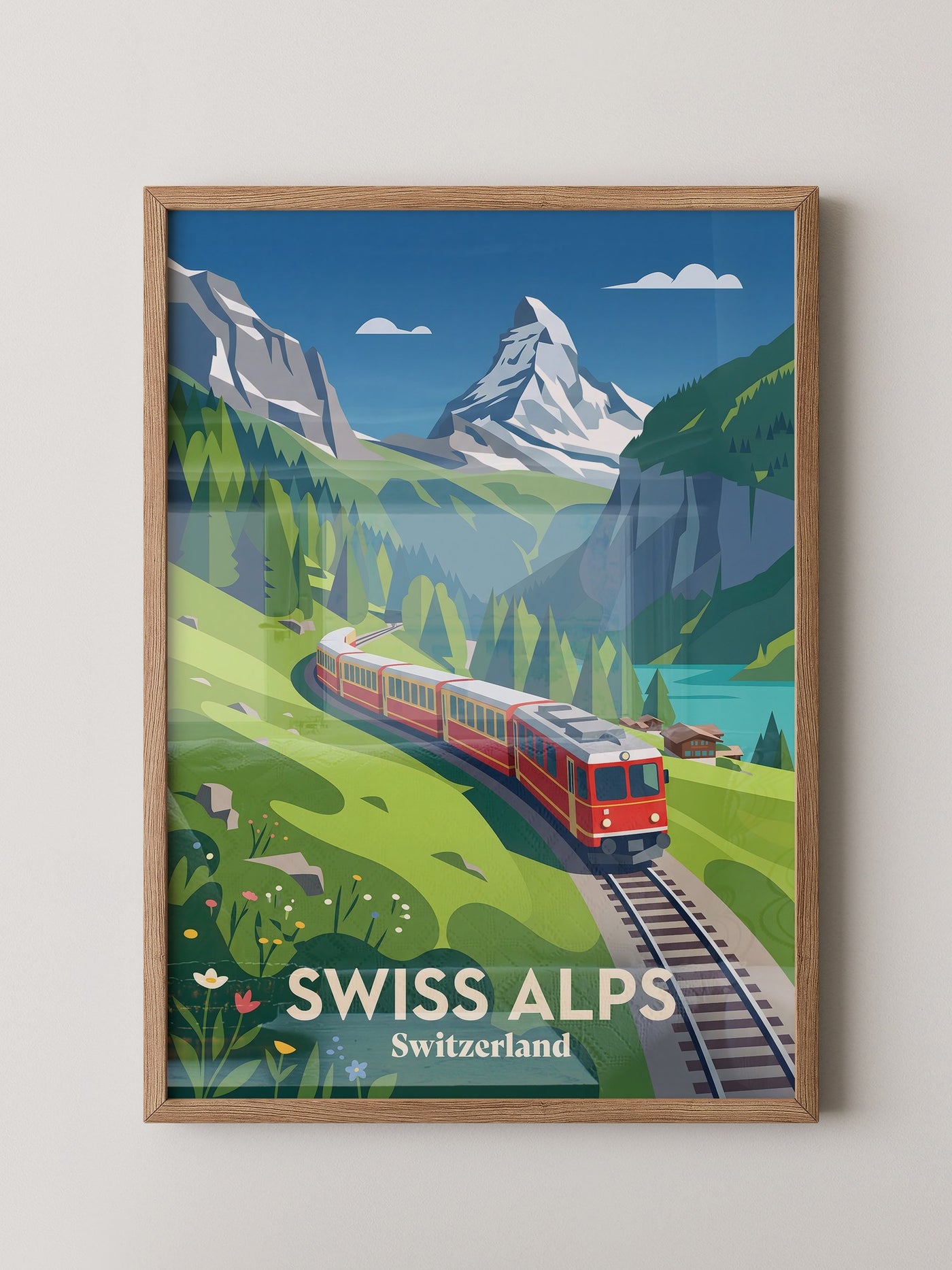 Swiss Alpen Zugfahrt Retro