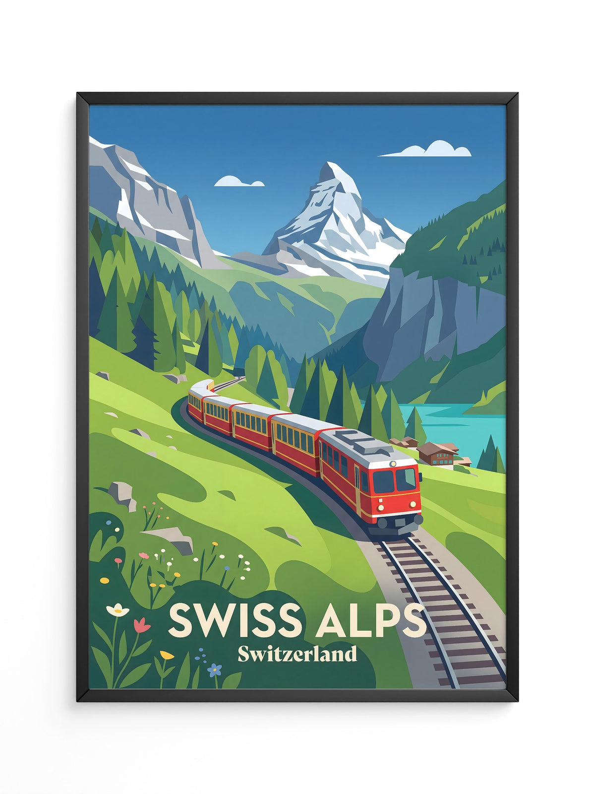 Swiss Alpen Zugfahrt Retro