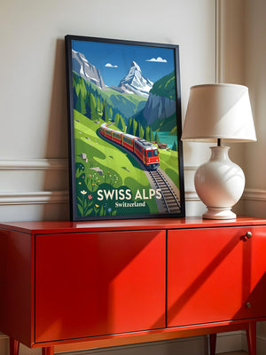 Swiss Alpen Zugfahrt Retro