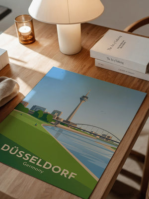Rheinturm Düsseldorf Flusslandschaft