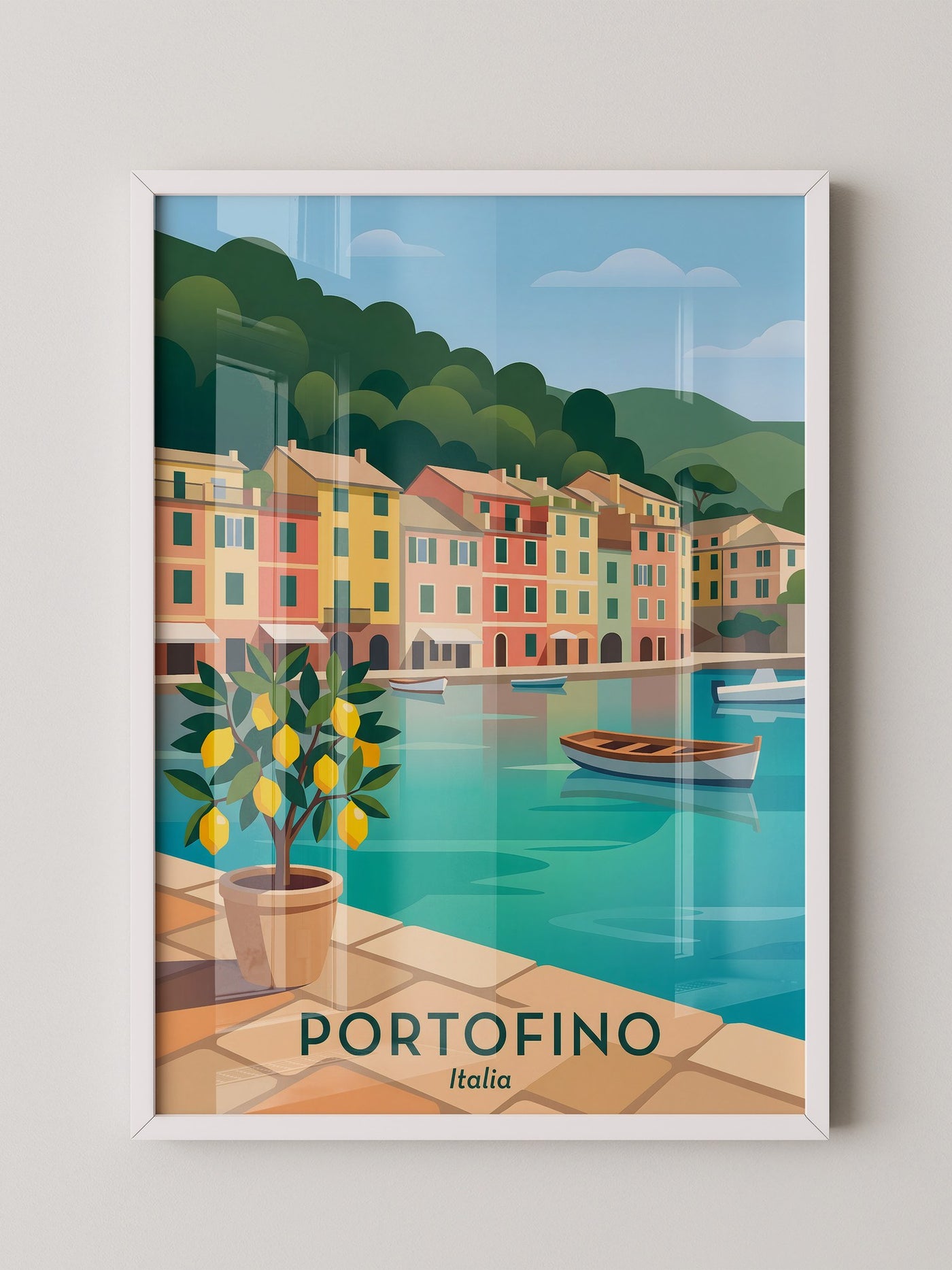 Portofino Hafen Pastellfarben