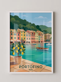 Portofino Hafen Pastellfarben