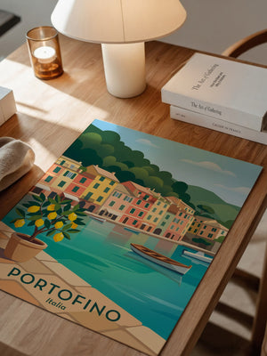 Portofino Hafen Pastellfarben