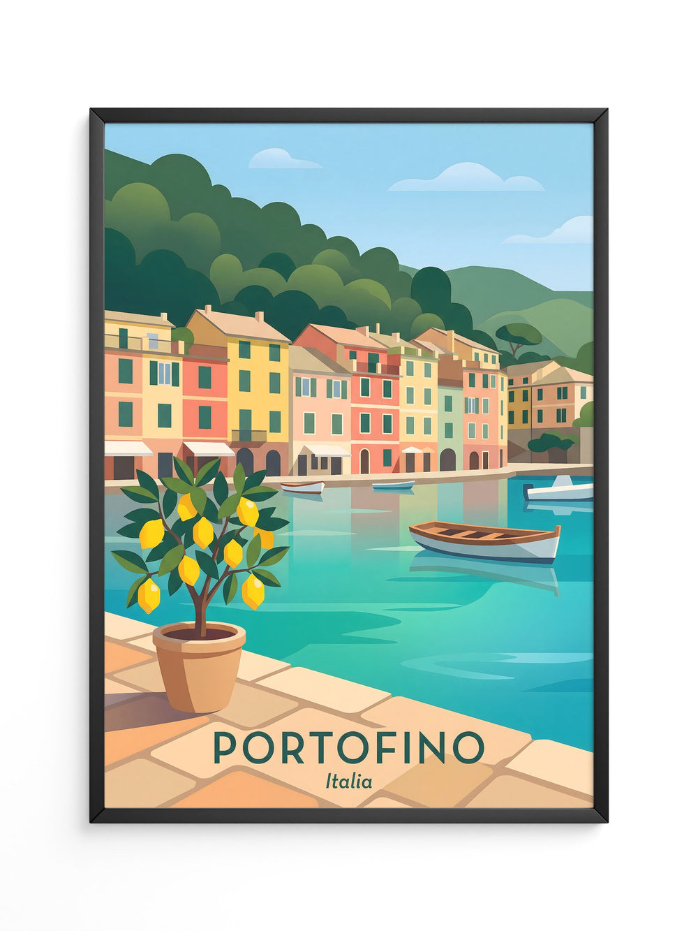 Portofino Hafen Pastellfarben