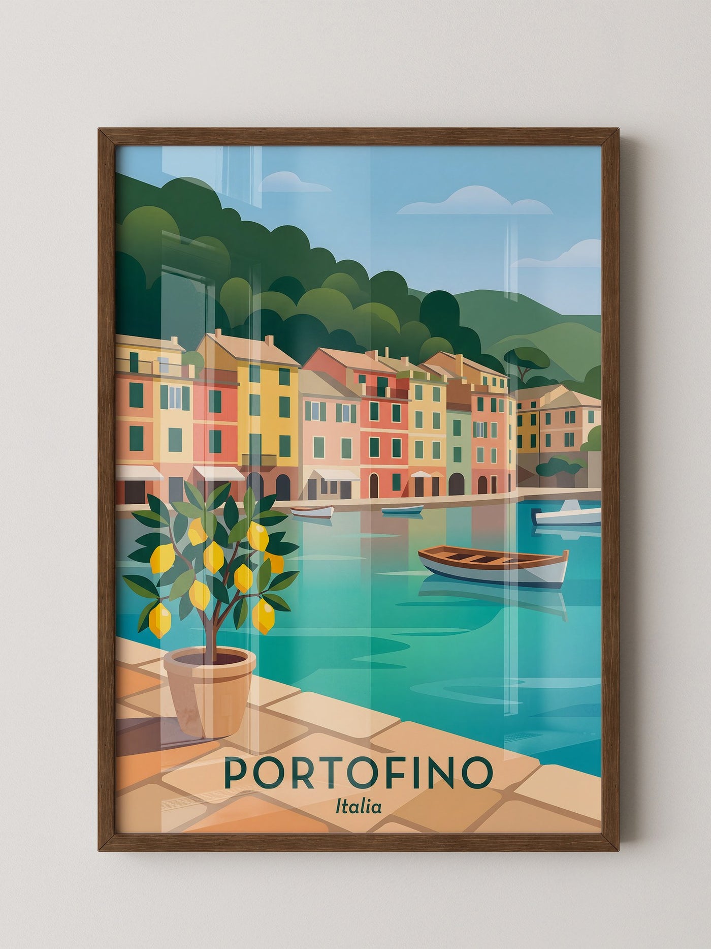 Portofino Hafen Pastellfarben