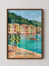 Portofino Hafen Pastellfarben
