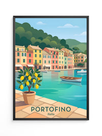 Portofino Hafen Pastellfarben