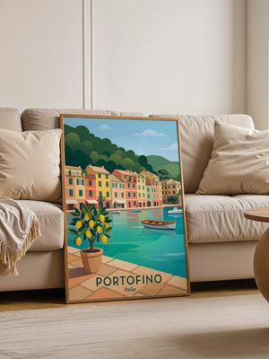Portofino Hafen Pastellfarben