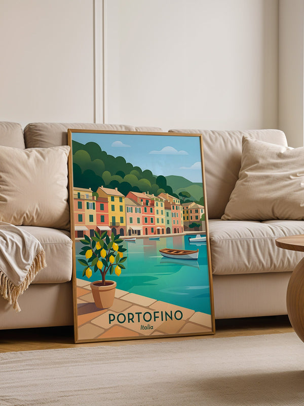 Portofino Hafen Pastellfarben