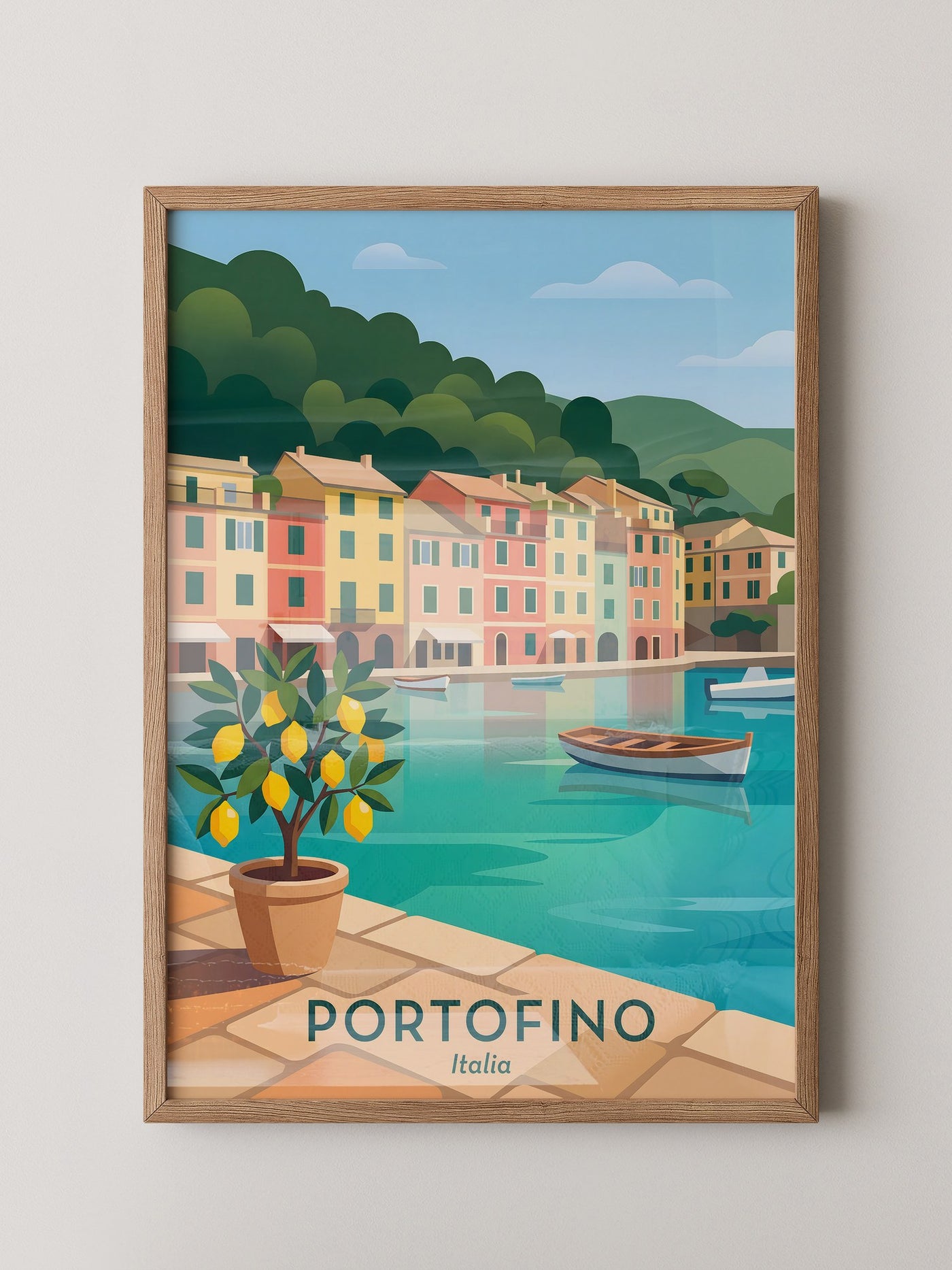 Portofino Hafen Pastellfarben