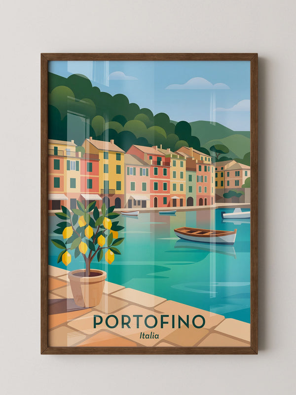 Portofino Hafen Pastellfarben