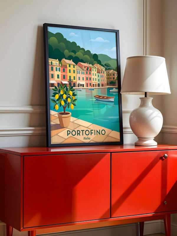 Portofino Hafen Pastellfarben