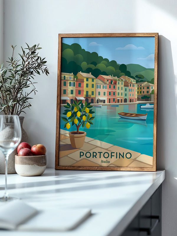 Portofino Hafen Pastellfarben
