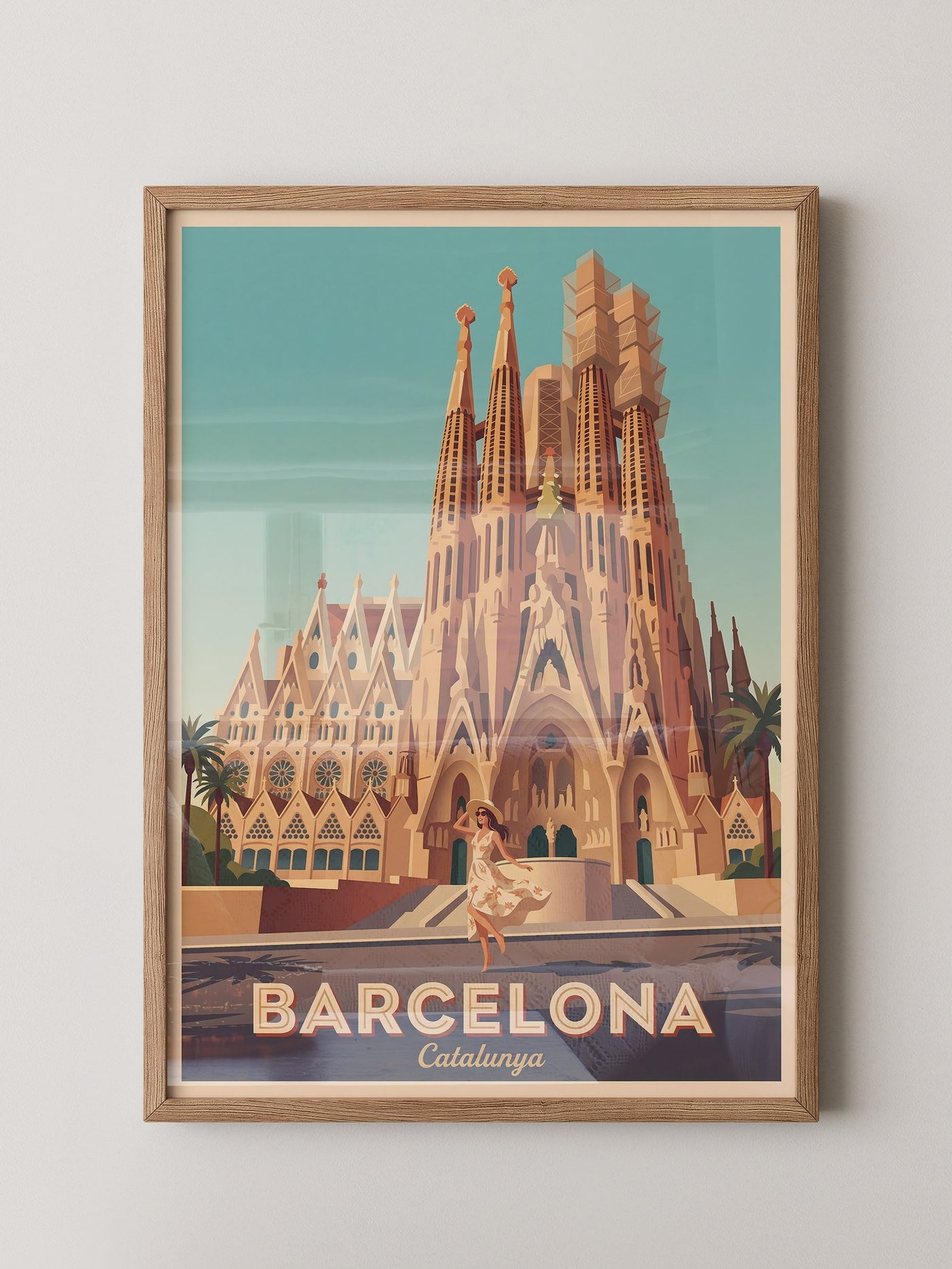 Sagrada Familia Retro-Illustration