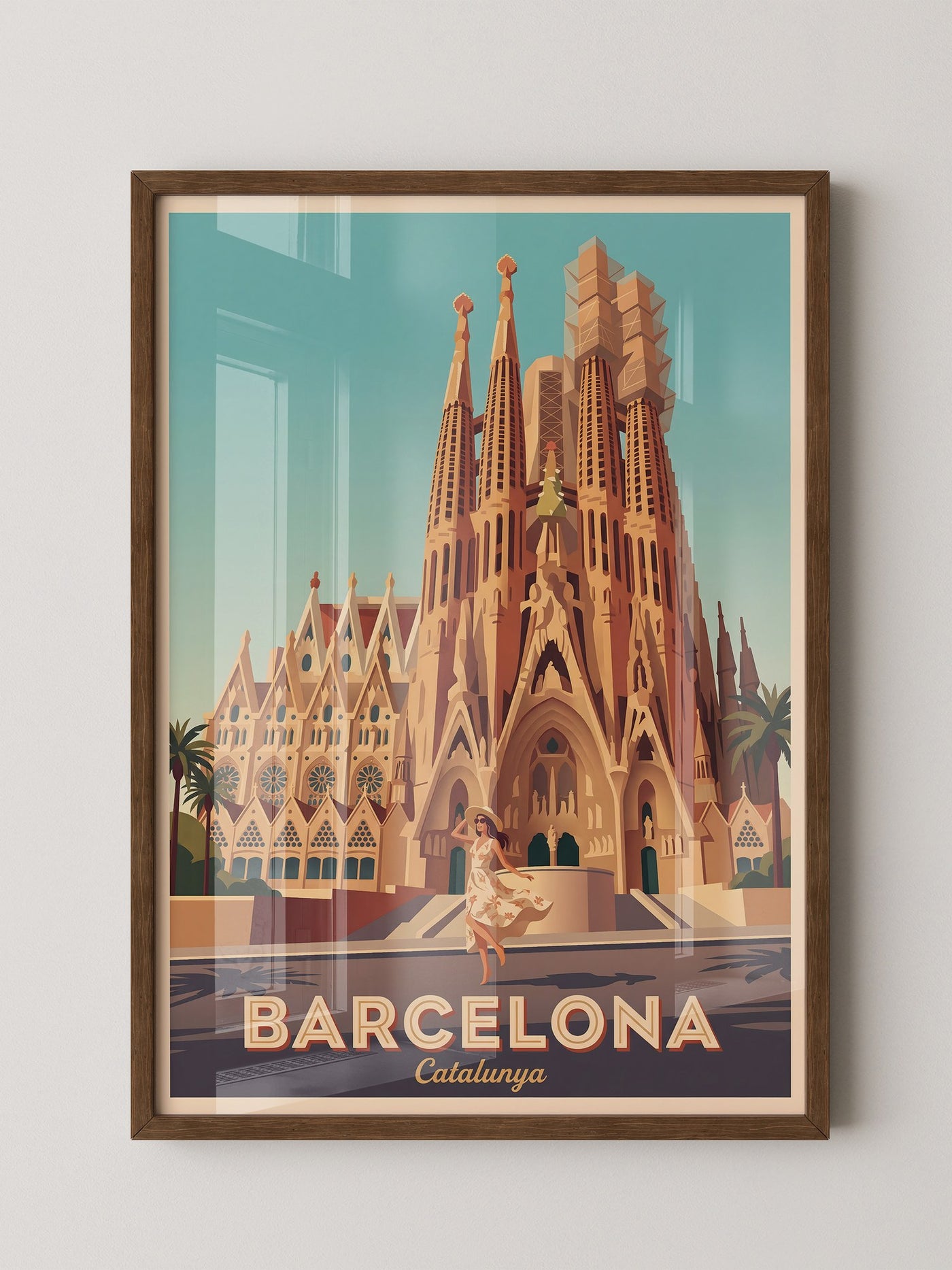 Sagrada Familia Retro-Illustration