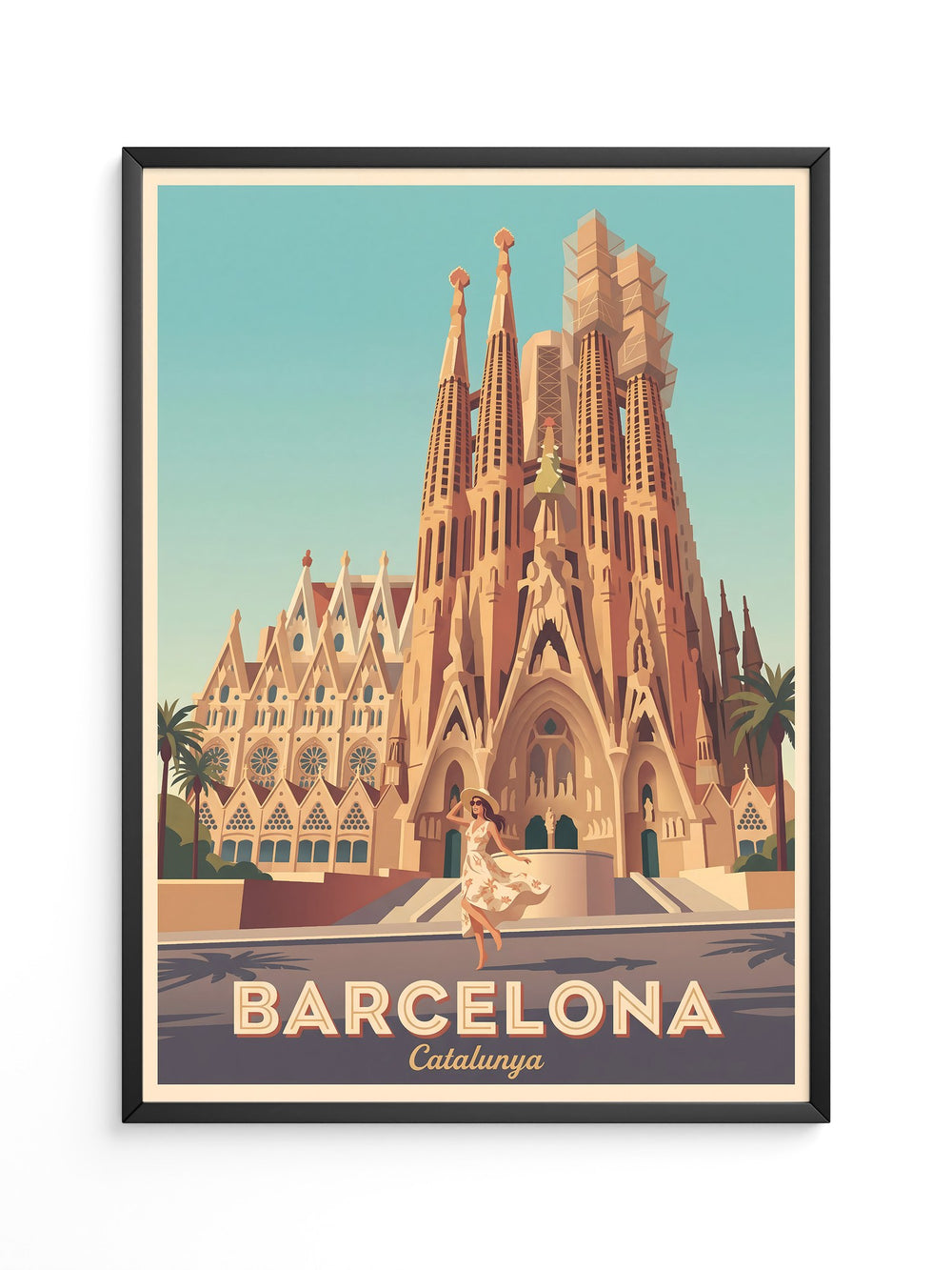 Sagrada Familia Retro-Illustration