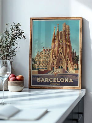 Sagrada Familia Retro-Illustration