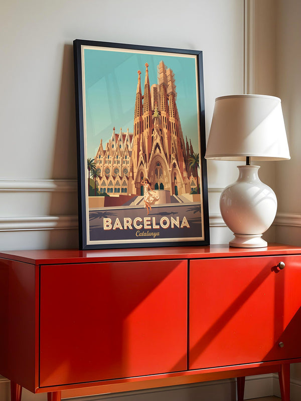 Sagrada Familia Retro-Illustration