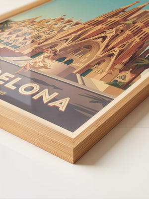 Sagrada Familia Retro-Illustration