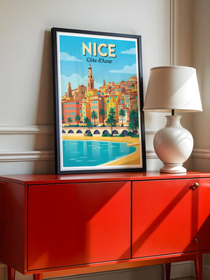 Küstenstadt Pastellfarben Retro