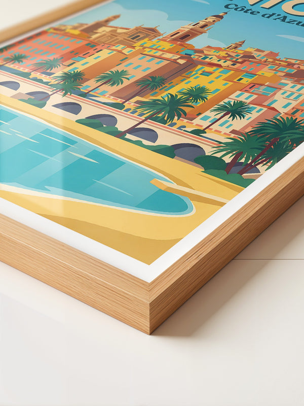 Küstenstadt Pastellfarben Retro