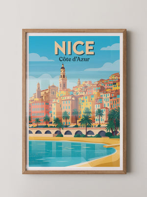 Küstenstadt Pastellfarben Retro