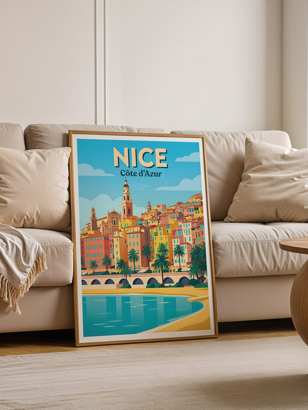 Küstenstadt Pastellfarben Retro