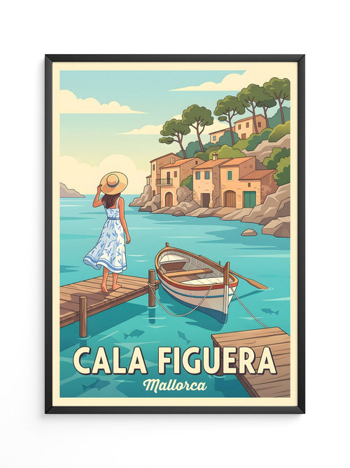 Küstenblick Bootssteg Pastell