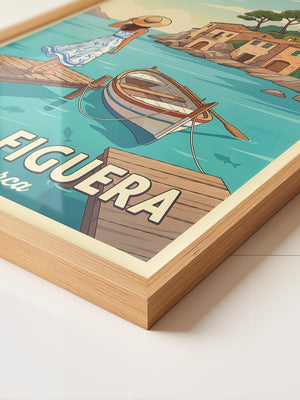 Küstenblick Bootssteg Pastell