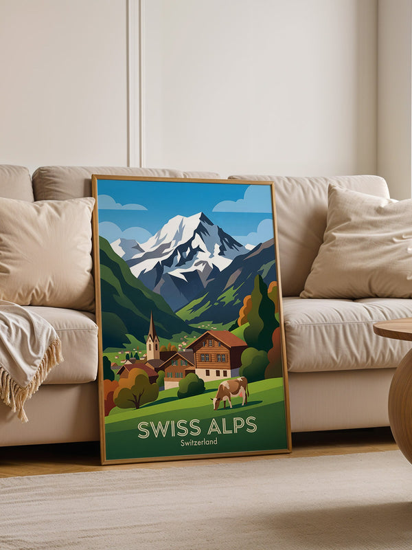 Alpine Idylle gemalt Schweiz