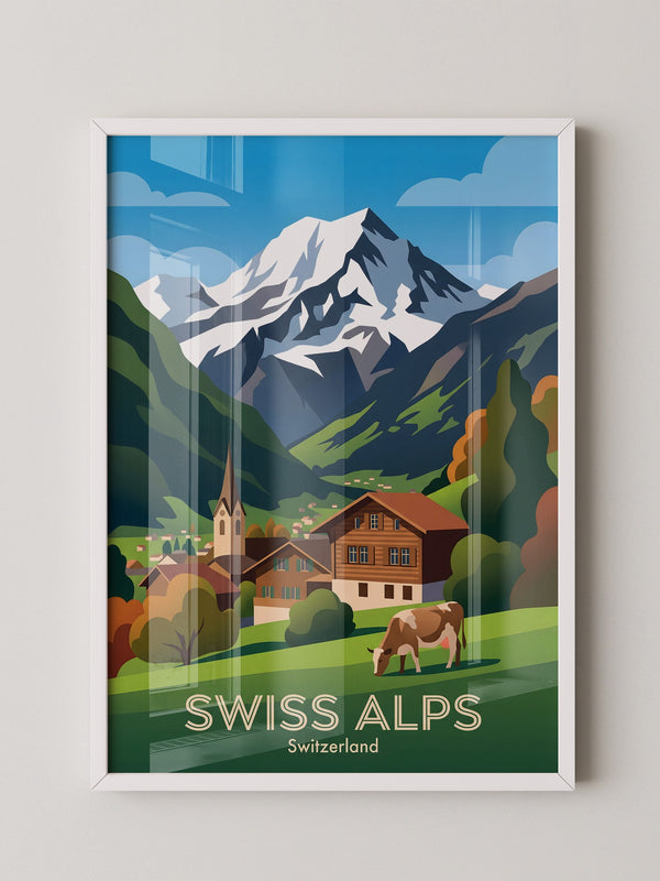Alpine Idylle gemalt Schweiz