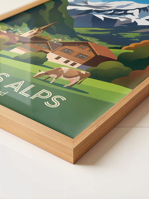 Alpine Idylle gemalt Schweiz