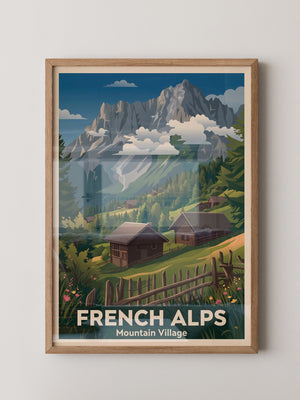 Alpendorf Holzhütten Retro-Design