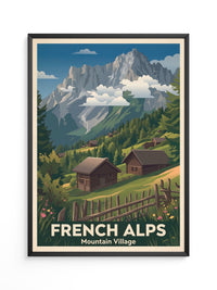 Alpendorf Holzhütten Retro-Design