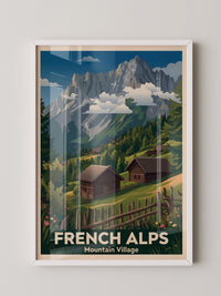 Alpendorf Holzhütten Retro-Design